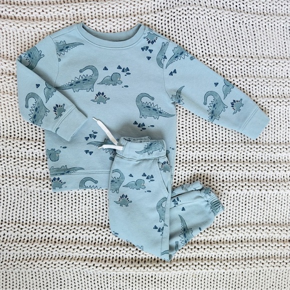 Old Navy Blue Dinosaur Jogger Unisex Toddler Set 2T - Picture 2 of 6